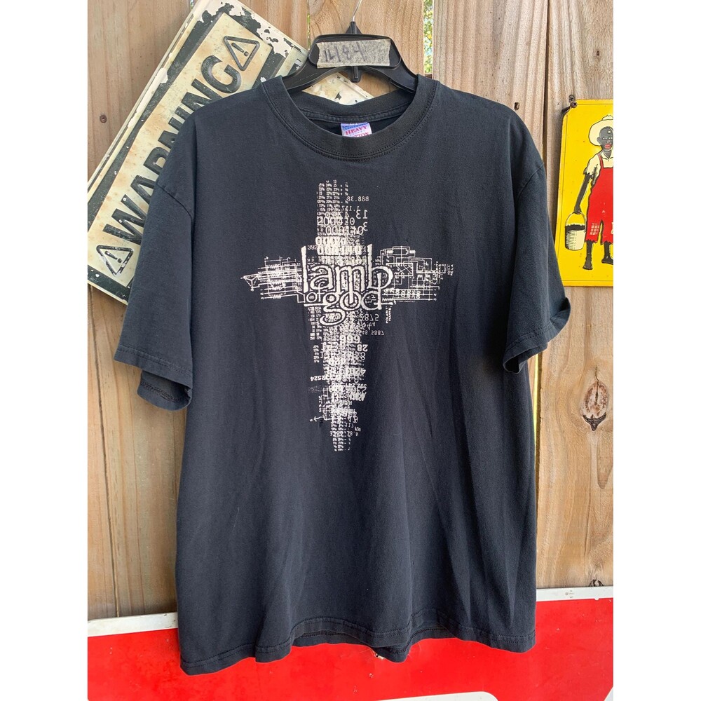 Vintage Y2K Black  Lamb of God Metal Band Tshirt Size L